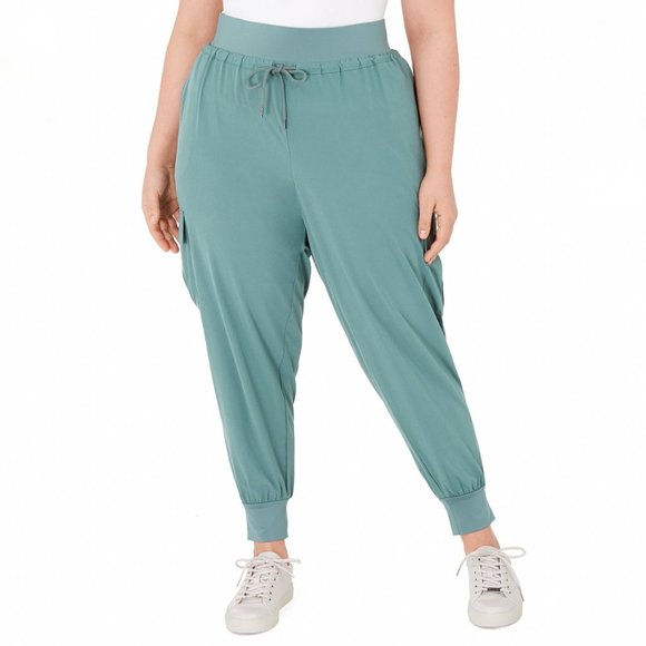 Ideology Pants - Ideology Cargo Joggers Womens Plus Elastic Waist Drawstring Active Pants Teal 1X
